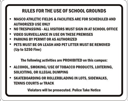 rules for the use of school grounds 